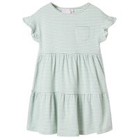 Kinderjurk met ruches aan de mouwen 116 mintkleurig