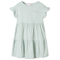 Kinderjurk met ruches aan de mouwen 104 mintkleurig