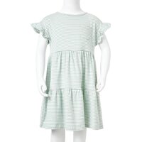 Kinderjurk met ruches aan de mouwen 128 mintkleurig