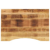 Bureaublad met ronding 100x60x2,5 cm massief ruw mangohout