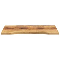 Bureaublad met ronding 100x60x2,5 cm massief ruw mangohout