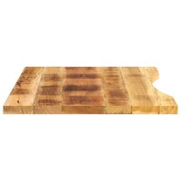 Bureaublad met ronding 100x60x2,5 cm massief ruw mangohout