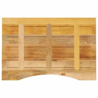 Bureaublad met ronding 100x60x2,5 cm massief ruw mangohout