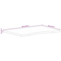 Bureaublad met ronding 100x60x2,5 cm massief ruw mangohout