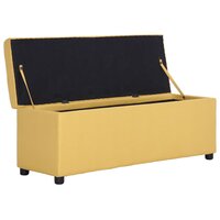 Bankje met opbergvak 116 cm polyester geel