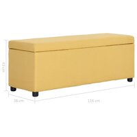 Bankje met opbergvak 116 cm polyester geel