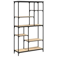 Boekenrek 99x35,5x176 cm bewerkt hout en staal sonoma eiken