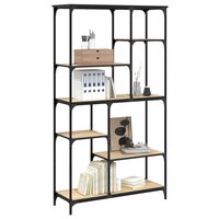 Boekenrek 99x35,5x176 cm bewerkt hout en staal sonoma eiken