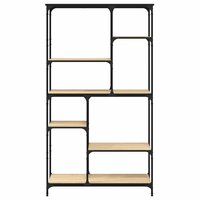 Boekenrek 99x35,5x176 cm bewerkt hout en staal sonoma eiken