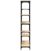 Boekenrek 99x35,5x176 cm bewerkt hout en staal sonoma eiken