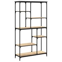 Boekenrek 99x35,5x176 cm bewerkt hout en staal sonoma eiken