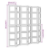 Kamerscherm met 6 panelen massief paulowniahout wit
