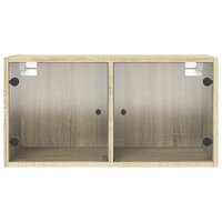 Wandkast met glazen deuren 68,5x37x35 cm sonoma eikenkleurig
