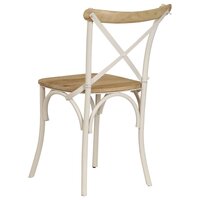 Kruisstoelen 4 st massief mangohout wit