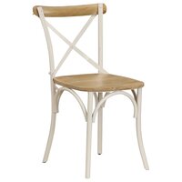 Kruisstoelen 6 st massief mangohout wit
