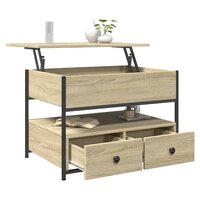 Salontafel 70x50x50 cm bewerkt hout en metaal sonoma eikenkleur