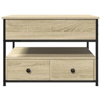 Salontafel 70x50x50 cm bewerkt hout en metaal sonoma eikenkleur