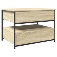 Salontafel 70x50x50 cm bewerkt hout en metaal sonoma eikenkleur
