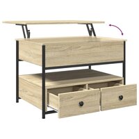 Salontafel 70x50x50 cm bewerkt hout en metaal sonoma eikenkleur