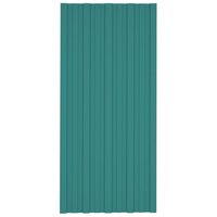 Dakpanelen 12 st 100x45 cm gegalvaniseerd staal groen