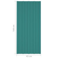 Dakpanelen 12 st 100x45 cm gegalvaniseerd staal groen