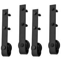 Hardwaresets voor schuifdeuren 2 st 200 cm staal zwart