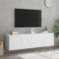Tv-meubels 2 st wandgemonteerd 80x30x41 cm wit