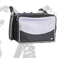Fietsmand voor huisdieren voorop 41x26x26 cm zwart en grijs