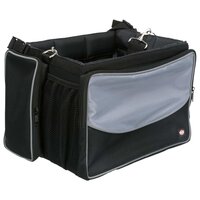 Fietsmand voor huisdieren voorop 41x26x26 cm zwart en grijs