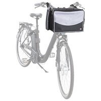 Fietsmand voor huisdieren voorop 41x26x26 cm zwart en grijs