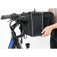 Fietsmand voor huisdieren voorop 41x26x26 cm zwart en grijs