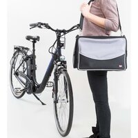 Fietsmand voor huisdieren voorop 41x26x26 cm zwart en grijs