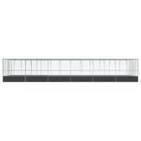 Voli&egrave;re met verlengstuk 1246x414x212 m staal zilverkleurig