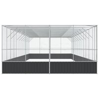 Voli&egrave;re met verlengstuk 1246x414x212 m staal zilverkleurig