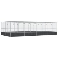 Voli&egrave;re met verlengstuk 832x414x212 m staal zilverkleurig