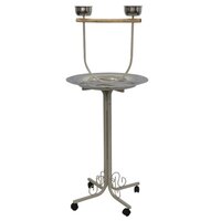 Papegaaienspeelplaats Amy 55x55x135 cm zilvergrijs 99048