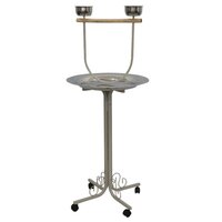 Papegaaienspeelplaats Amy 55x55x135 cm zilvergrijs 99048