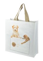 Merkloos Shoppingbag Kiekeboe Hond / Kat Assorti 40X14X40 CM