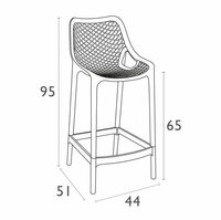 Baratti Hava Barkruk 65 Cm Wit (Per 2 Stuks)