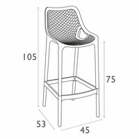 Baratti Hava Barkruk 75 Cm Wit (Per 4 Stuks)