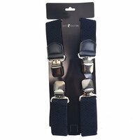 Bretels Heren - 2 Stuks - Bretels - Bretels Heren Volwassenen - 4 Clips Bretels -  2 Stuks Zwart en Blauw