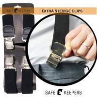 Bretels Heren - 2 Stuks - Bretels - Bretels Heren Volwassenen - 4 Clips Bretels -  2 Stuks Zwart en Blauw