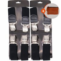 Bretels Heren - 2 Stuks - Bretels - Bretels Heren Volwassenen - 4 Clips Bretels -  2 Stuks Blauw en Blauw