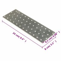 Platen geperforeerd 20 st 2 mm 240x80 mm gegalvaniseerd staal