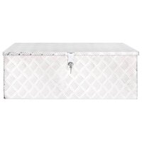 Opbergbox 90x47x33,5 cm aluminium zilverkleurig