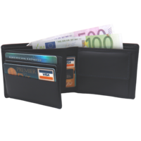 Compacte Portemonnee Mannen Met Tracker - Portefeuille Met Ketting - Bluetooth Tracker En Ketting - Navy