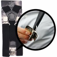 Bretels Heren - 3 Clips Bretels - 3 Stuks - Y Model Zwart;Zwart en Licht Bruin