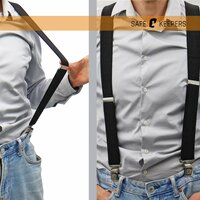 Bretels Heren - 3 Clips Bretels - 3 Stuks - Y Model Zwart;Zwart-grijs en Zwart-Rood