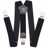 Bretels Heren - 3 Clips Bretels - 3 Stuks - Y Model Zwart;Zwart-grijs en Zwart-Rood