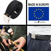 Elastische Riem -  Stretch Riem - Gevlochten Zwart En Tactical Belt - Koppelriem - 2 Stuks -  Zwart 140